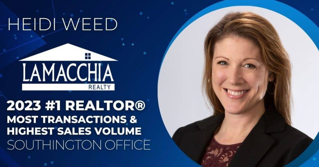 Heidi Weed, most transactions, highest sales volume, southington