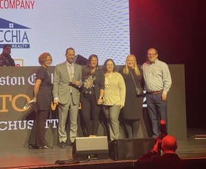 Kim Accepting the Award for Best Place to Work