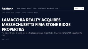 Lamacchia Realty Acquires Stone Ridge Properties RISMedia article mention 1124